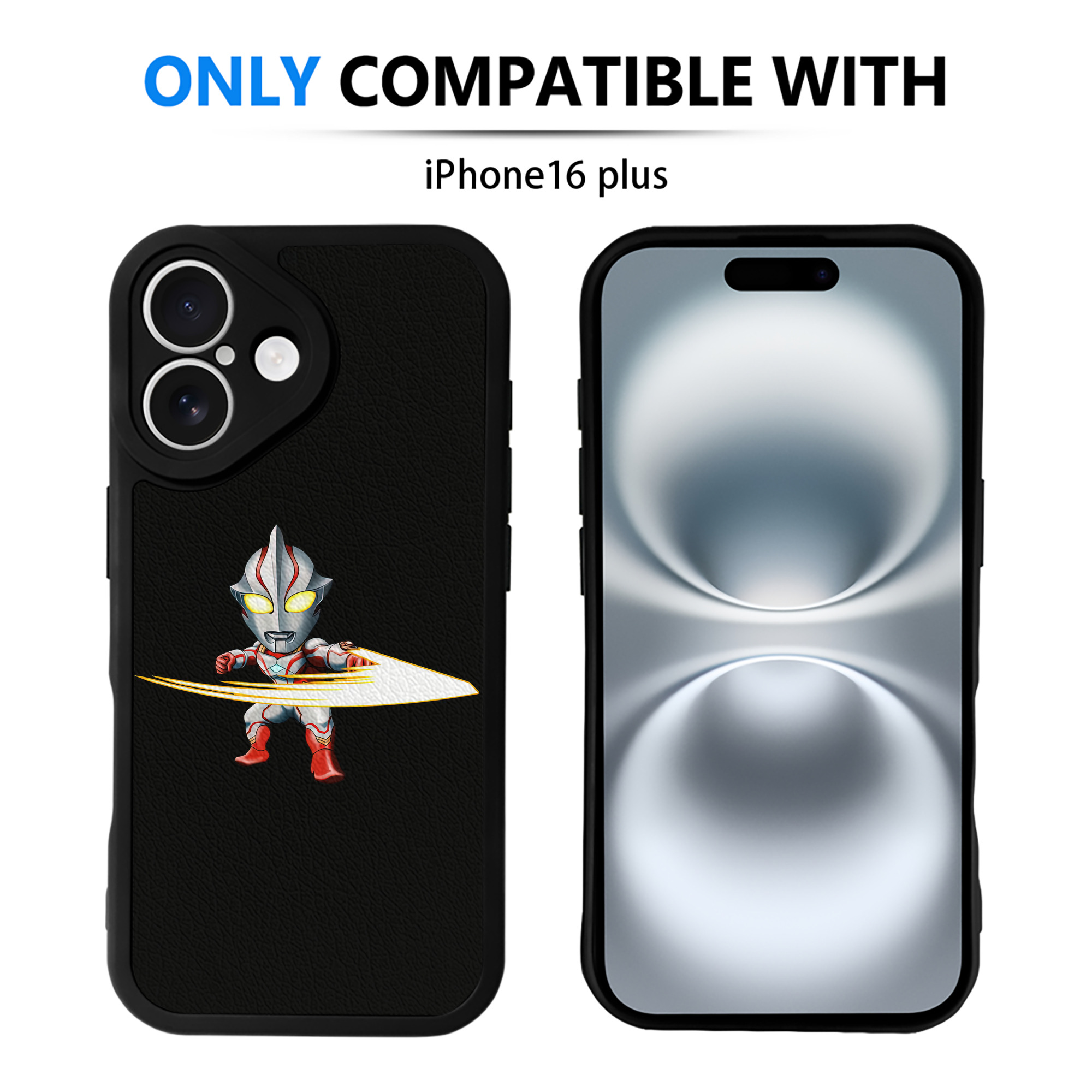 （画像用） ウルトラマン Ultraman 【iPhone 16シリーズ対応】シリコンスマホケース（レザー調） 材質：シリコン